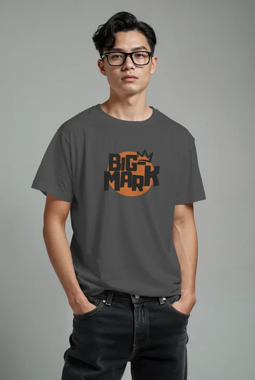 Stylish T-Shirt Mockup Featuring Asian Male Supermodel