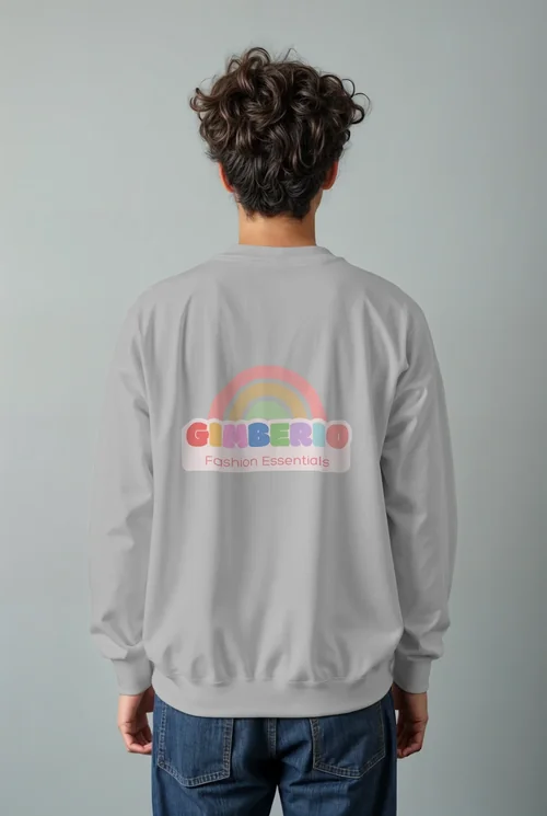 Mockup of Casual White Sweatshirt - Back View Design