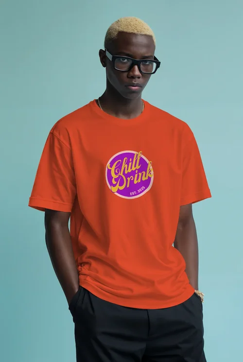 Stunning T-Shirt Mockup Featuring Bold Male Supermodel