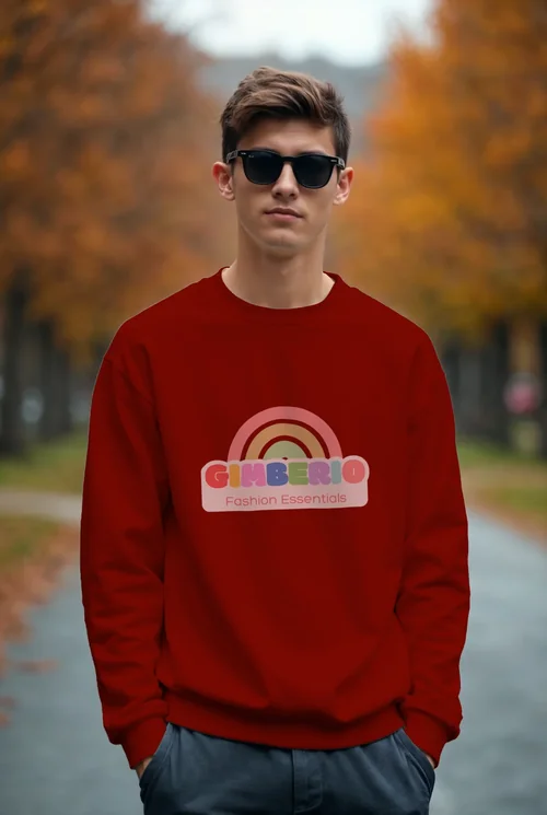 Mockup of Casual White Sweatshirt for Young Adults