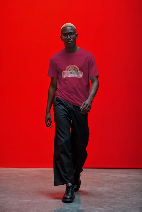 Bold T-Shirt Mockup Against Dramatic Red Background