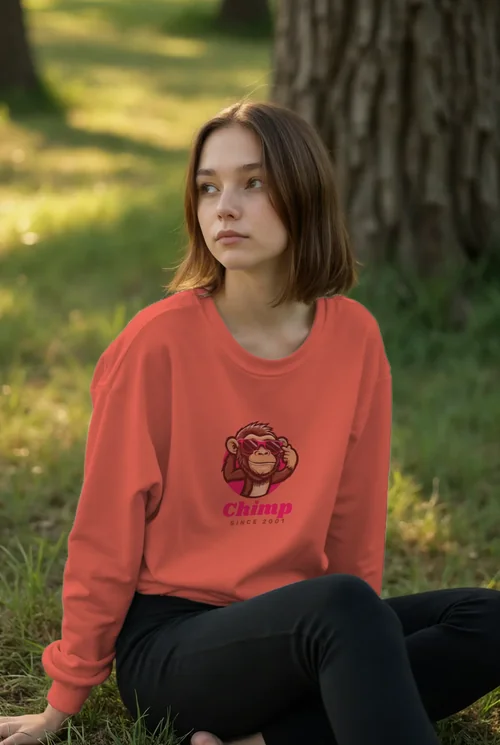 Casual Mockup of a Thoughtful Young Woman in Sweatshirt