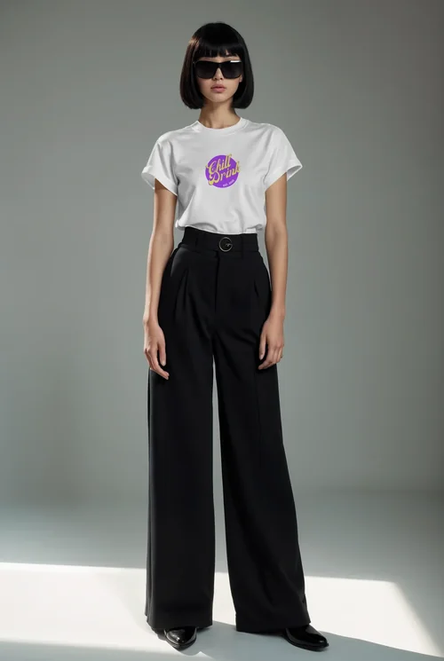 Mockup of Stylish T-Shirt in Minimalist Fashion Setting