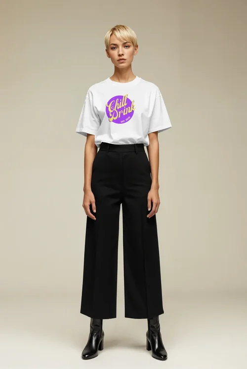 Bold T-Shirt Mockup with Supermodel in Contemporary Style