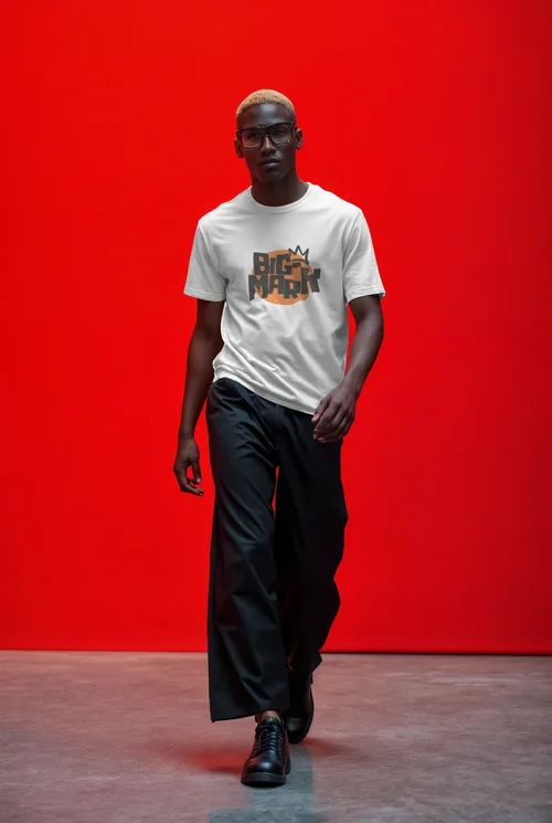 Bold T-Shirt Mockup Against Dramatic Red Background